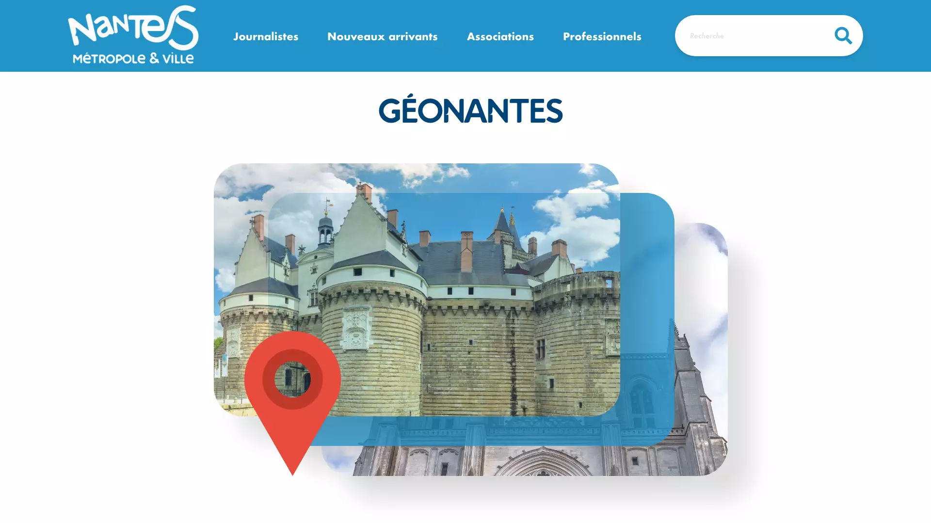 Aperçu du prototype de site web GeoNantes pour la ville de Nantes